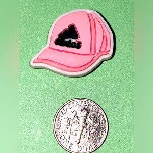 (10 for $15) Woman's Adidas Pink & Black Cap Croc Shoe Charms